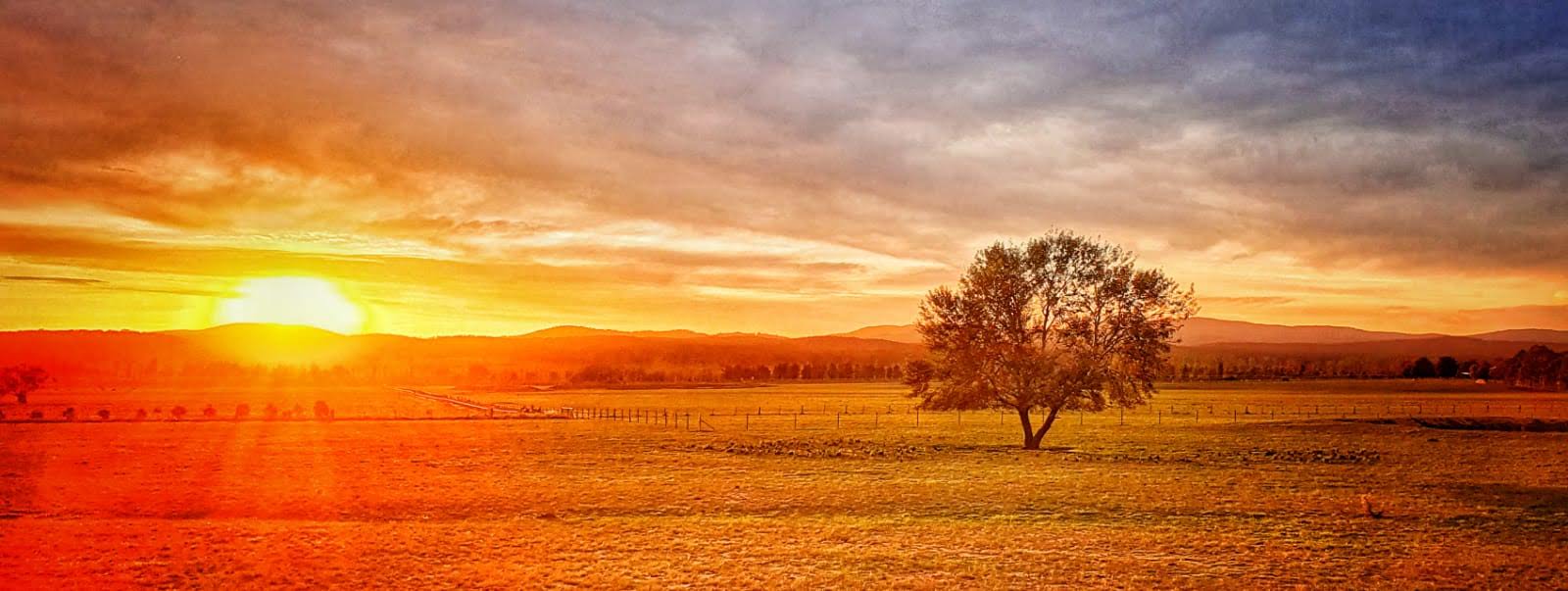 Sunset over rural farmland near Bungendore, NSW
